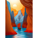 Bgraamiens Puzzle-Voyage- Puzzles for Adults 1000 Pieces, Difficult Challenge Jigsaw Puzzles, Autostereoscopy River Mountains with Sunset Scene Art Puzzles as Wall Decor Impossible Puzzle Bgraamiens