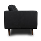POLY & BARK Napa 88.5” Sofa in Full-Grain Semi-Aniline Italian Tanned Leather, Onyx Black POLY & BARK