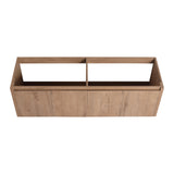 60" Floating Bathroom Vanity,60 Inch Bathroom Vanity Without Top Sink,Modern Floating Vanity Cabinet,Brown Wall Mounted Cabinet with Soft Closing Doors,Plywood(Sink Basin Not Included) WoodArtSupply