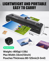Laminator A3 Laminator Machine 70 Seconds Fast Warm-up,13 Inch Cold and Thermal Lamination with 20 Laminating Sheets, 5-in-1 Laminating Machine with Paper Trimmer for Home Office Use (LAM00004US) BAYGE