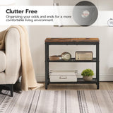 HOOBRO Shoe Bench, 3-Tier Shoe Rack, Industrial Shoe Organizer Storage Bench, 19.7 inches Entry Bench with Mesh Shelves, for Entryway, Living Room, Hallway, Easy Assembly, Rustic Brown BF50HX01 HOOBRO