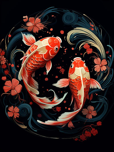 Reofrey DIY Diamond Art Kits for Adults Fish, Animal Full Drill Round Rhinestone Diamond Painting Kits, Cross Stitch Embroidery Canvas for Crafts Home Wall Decor 30x40cm