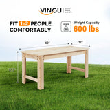 VINGLI Outdoor Wood Bench, 40" Outdoor Bench Patio Wooden Bench Garden Bench Outdoor Backless Bench for Deck Patio (Natural) VINGLI