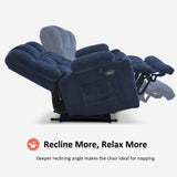 MCombo 57" Power Loveseat Recliner, Electric Reclining Loveseat Sofa with Heat and Vibration, Cupholders, USB Charge Ports for Living Room RS6314 (Navy Blue) MCombo