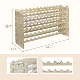 ZENY 72 Bottles Stackable Modular Wine Rack, Freestanding Wine Bottle Holder 6-Tier Wine Holder Display Shelves for Kitchen, Cellar or Basement, Thick Wood Wobble-Free ZENY