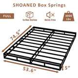 SHOANED Full Size Box Springs - 5 Inch Low Profile Mattress Foundation No Noise Heavy Duty Metal Basics Bed Base with Clean Fabric Cover, Easy Assembly SHOANED
