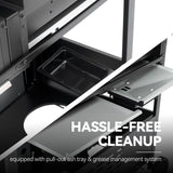 Royal Gourmet ZH3002N Propane Gas and Charcoal Grill Combo, Dual Fuel BBQ Grill with 2 Side Shelves for Outdoor Patio Garden Backyard Barbecue, 20,000 BTUs, Silver & Black Royal Gourmet