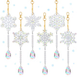 Perthlin 6 Pcs Christmas Snowflake Diamond Art Kits Double Sided Winter Diamond Wind Chimes Art for Window Christmas Tree Decoration Snowflake Suncatchers for DIY Crafts Wonderland Decoration Perthlin