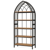 LITTLE TREE 74.8" Tall Bookshelf, 5-Tier Heavy Duty Metal Rack, Large Load-Bearing Capacity, Versatile Shelf for Living Room, Kitchen, Bedroom, Bathroom, Study LITTLE TREE