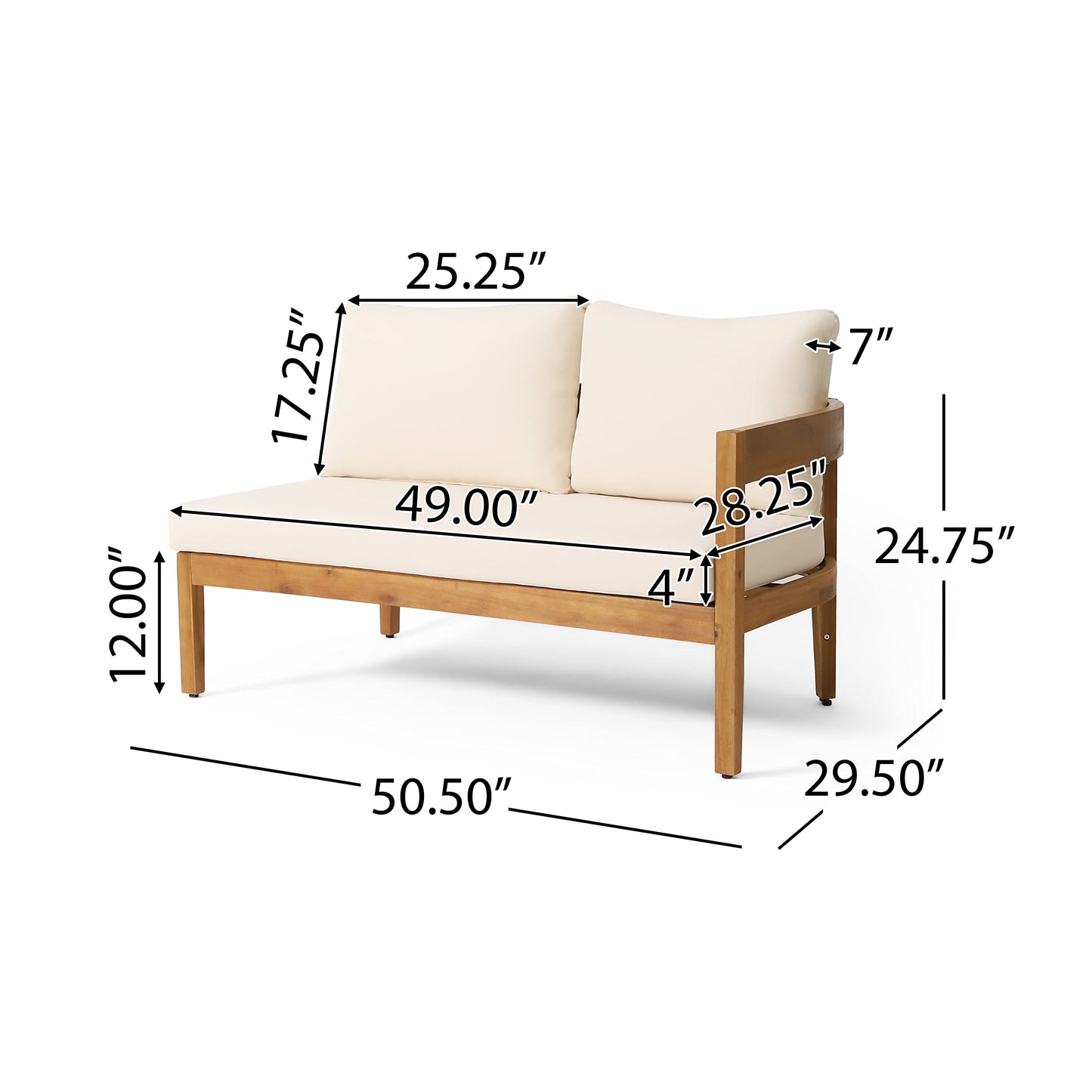 Christopher Knight Home 317355 Brooklyn Chat Set, Teak + Beige - WoodArtSupply