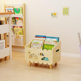 Wood Kids Bookshelf, Montessori Bookshelf, With 2 Adjustable Dividers, Suitable Kids Rooms, Nursery & Classroom, Kids Bookshelf And Toy Storage, Toddler Book Rack, Nursery Book Shelves, Kids Bookcase BPMFDTNL