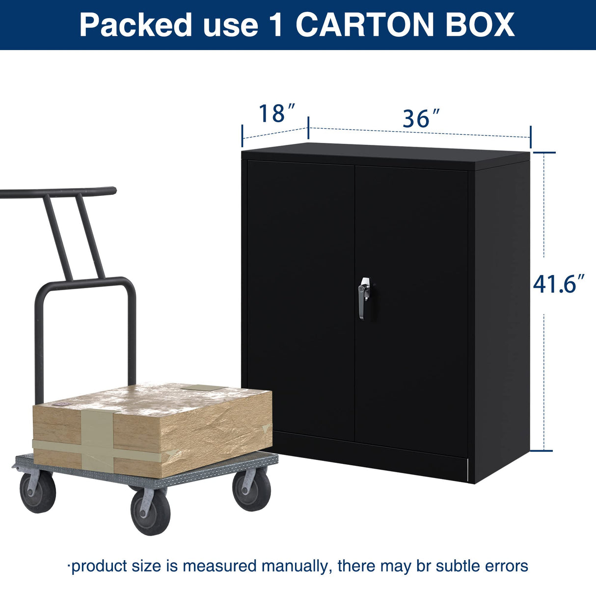 Aobabo Lockable Metal Storage Cabinet with Adjustable Shelves,Office File Cabinet for Secure Storage with 2 Doors,Black,Assembly Required Aobabo