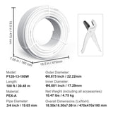 VEVOR PEX Pipe 3/4 Inch, 100 Feet Non-Oxygen Barrier PEX-A Flexible Pipe Tubing for Potable Water, for Hot/Cold Water & Easily Restore, Plumbing Applications with Free Cutter,White VEVOR