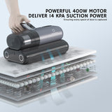 AIRTHEREAL M1 Mattress Vacuum Cleaner, 6 in 1 Bed Vacuum with High-Frequency Vibration - 80,000 RPM Dual Brushroll Rotation, UV-C Light, 14Kpa Suction, Dust Sensor, Ultrasonic and Heating Tech AIRTHEREAL