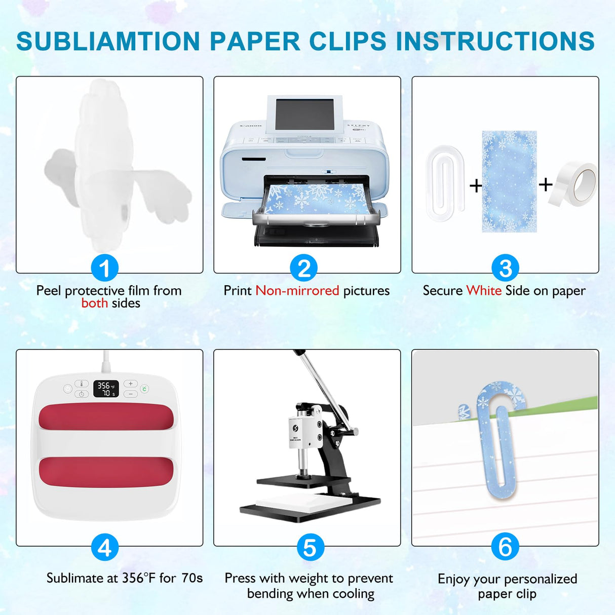 ToBeAce 12 Pcs Sublimation Paper Clips Jumbo Blanks, 4x2 Inch Acrylic Sublimation Paperclips Blanks Large, Personalized Paper Clips for Crafts, Gifts, Home, Office, School Use ToBeAce