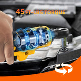 Mount Jasper Electric Ratchet, 3/8" 21V Power Cordless Ratchet, with Variable Speed and Trigger Safety Lock, LED Light, 7 Sockets, 1/4" Drive Adapter, 3" Extension Rod(Battery not included) Mount Jasper