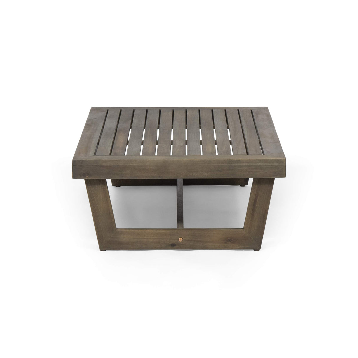 GDFStudio Outdoor Acacia Wood Coffee Table, Gray GDFStudio