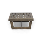 GDFStudio Outdoor Acacia Wood Coffee Table, Gray GDFStudio