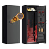 Greenvelly 10 Gun Safe for Rifles and Pistols,Gun Cabinet with Password Lock for Home,Office,Bedroom(10-14Guns,Assembly Required) Greenvelly