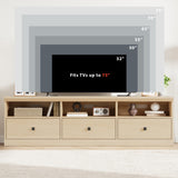 IDEALHOUSE 70in TV Stand for TVs up to 80", Mid Century Modern Entertainment Center with Storage Drawer and Open Shelves, TV Console Media Cabinet for Living Room, Bedroom (Light Oak) IDEALHOUSE