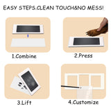 MYPAWLETS-Extra Large Inkless Paw Print Stamp Pad for Dog &Paw Print Frame,Cat Dog Paw Print Kit,2 Clean Touch Ink Pads,Pet Paw Print Impression Kit with Wooden Frame,Personalized Paw Print Gift-Black MYPAWLETS