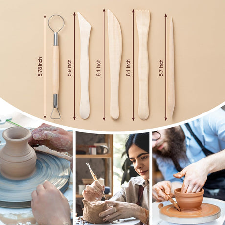 Amrules Clay Tools Kit, 27 PCS Pottery Tools, Practical Polymer Clay Sculpting Tools Kit, Air Dry Clay Tools Set for Adults, Pottery Craft, Dotting, Carving, Drawing, Molding, Modeling, Shaping Amrules