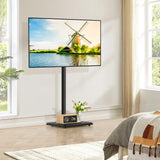 TVON Floor TV Stand with Mount for Most 32-60 Inch Flat/Curved TVs up to 88 lbs, Height Adjustable TV Mount Stand with Wood Base, Swivel TV Stand for Bedroom, Corner & Living Room, Max VESA 400x400mm TVON