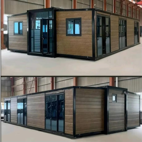 20ft 40ft Modular Portable Cabin Mobile Tiny Homes Prefab Expandable Folding Foldable Container House for Sale with 2 3 Bedrooms 1 Fully Equipped Kitchen and Bathroom Tiny House to Live in for Adults Generic