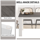 Giantex Wooden Dining Table, Modern Kitchen Table for 4, Rectangular Dinner Table for Kitchen, Dining Room, Living Room, Home Dinette Furniture, 47" L x 28" W x 30" H, (White & Dark Gray) Giantex