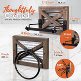 Autumn Alley Farmhouse Toilet Paper Holder and Rustic Towel Holder Set, Wall Mount, Rustic Wall Toilet Paper Holder and Bathroom Hand Towel Holder Decor, Wooden Brown Autumn Alley