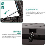 YITAHOME 100 Gallon Outdoor Storage Box, Large Water Resistant Resin Deck Box, Indoor Outdoor Lockable Storage Container for Patio, Garden, Cushions, Tools, Equipment (Dark Brown) YITAHOME