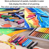 Oil Pastel Set,Professional Painting Soft Drawing Graffiti Art Crayons Washable Round Non Toxic Pastel Sticks for Artist,Kids,Student,Beginner (50 Colors) KUPTOOL