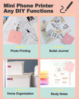 Phomemo Sticker Printer- with 3 Rolls Paper M02 Thermal Printer Mini Pocket Printer Sticker Maker for Photo Printing, Study Notes, List, Work, Gift, Receipts, Pink Phomemo