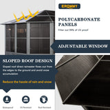 EROMMY 12' x 18' Sunroom, Solarium Gazebo with Aluminum Frame and Polycarbonate Roof, Outdoor Permanent Sun Room with Moveable PVC Screen and Sliding Door for Garden, Patio, Deck, Lawns EROMMY