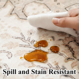 HILORUUG Washable Area Rug 9x12 - Bedroom Living Room Large Indoor Oriental Rugs - 0.13inch Low Pile Stain Resistant Rugs with Rubber Backing for at Least 108 sq ft Spaces (9x12 Ivory/Multi) HILORUUG