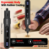 Rotary Tool - 3.7V Cordless Rotary Tool Kit LED Ring Work Light, 2.0Ah Li-ion Battery 5 Speed 70 Accessories Power Rotary Tools 20000RPM,Mini Rotary Tool Cordless for Light DIY Projects/Precision Work PHALANX