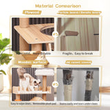Elegaif Cat Tree, Wood Cat Tree Tower for Indoor Cats, 60.7" Modern Cat Tower with Sisal-Covered Scratching Posts and Top Perch，Cat Condo with Acrylic Hammock for Small Large Cats Elegaif