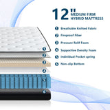 sofree bedding Full Size Mattresses, 12 Inch Memory Foam Hybrid Mattress, Pocket Spring Full Mattress in a Box for Motion Isolation, Strong Edge Support, Pressure Relief, Medium Firm, CertiPUR-US sofree bedding