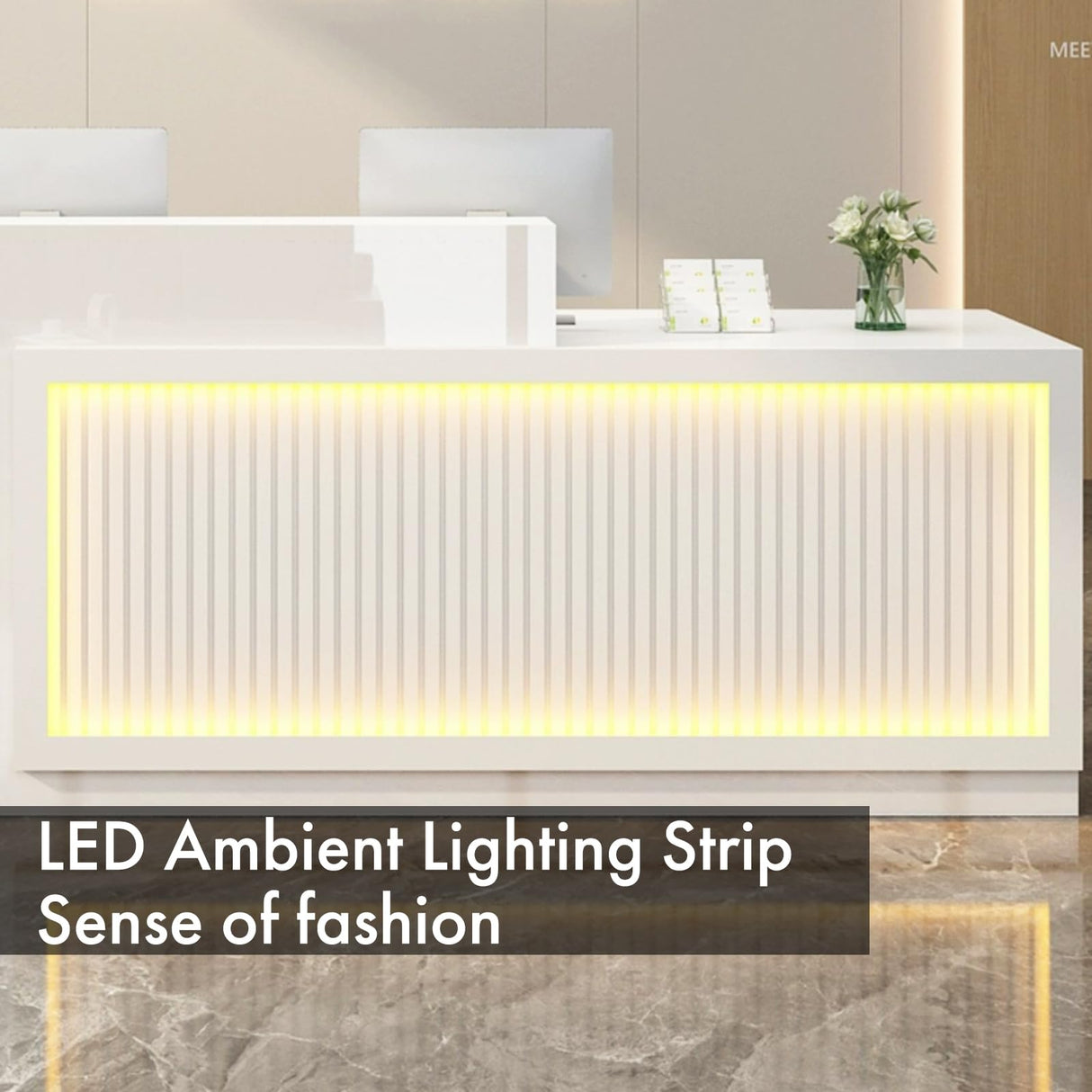 Gguileb L Shaped Reception Desk, Solid Wood Front Desk with Counter & Lockable Drawers, Retail Checkout Customer Service Counter for Home Office Lobby Store,(Wood,70.9in-Left) Gguileb