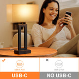 Seealle Bedroom Lamps for Night Stands - Touch Control, 3 Way Dimmable, USB C+A Charging, LED Bulbs, Easy Assembly Seealle