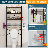 Over The Toilet Storage Cabinet,4 Tier Bathroom Organizers and Storage With Adjustable Shelf Waterproof Feet Pad and Basket ,Multifunctional Space Saver Freestanding Bathroom Shelves With Dividers Mlinavn
