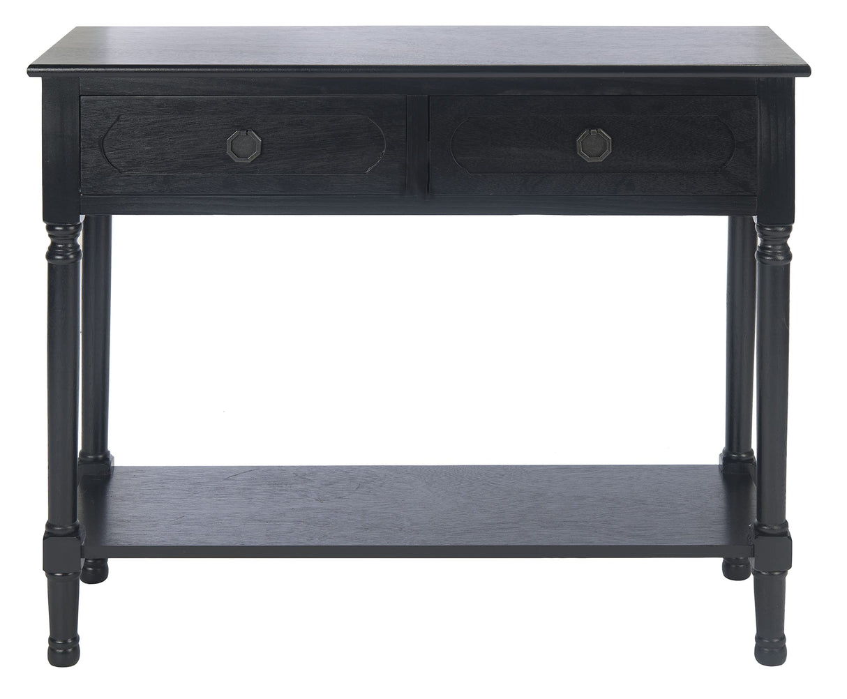 Safavieh Home Collection Allura Black 2-Drawer Bottom Shelf Console Table Safavieh