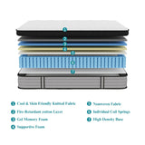 NeoDream Queen Mattress, 14 Inch Queen Size Mattress in a Box, Hybrid Matress with Memory Foam & Individual Pocket Springs, Medium Firm Feel, Edge Support, Motion Isolation, Pressure Relief NeoDream