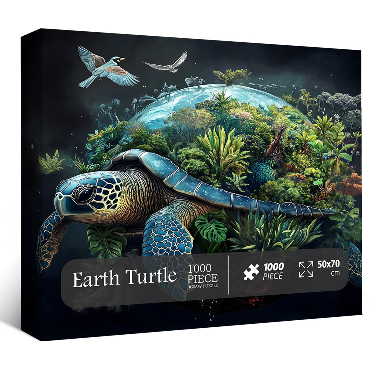 Sea Turtle Puzzles for Adults 1000 Pieces, Earth Turtles Forest Jigsaw Puzzles, Fantasy Nature Plant Animals Puzzle as Home Decor PPuzzling