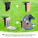 Upgrade 92In Smart Bird Feeder Pole, Outdoor Bird House Poles Mount Kit for Smart Bird Feeder & Wooden Bird House, Adjustable Heavy Duty Birdhouse Pole Stand Set with 5-Prong Base and Shepherd Hook QwayHome