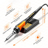 90W 110V LCD Soldering Iron, Soldering Iron Kit, 10-in-1 Soldering gun Tool, 5 Soldering Iron Tips, Solder Wire, Solder Paste, Adjustable Temperature Range 180-480°C MEAKEST