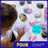 2 in 1 Rock Painting Art Kit - Glow in The Dark Pouring Rock Kit - Arts and Crafts for Kids Girls & Boys Ages 6-8, 8-12, Craft Paint Kits Art Toys, Art Supplies Christmas Birthday Gift for Kids LAOESE