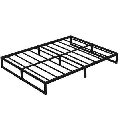 Lutown-Teen 9-Inch Heavy Duty Metal Queen Bed Frame with Steel Slat Support - No Box Spring Needed, Easy Assembly, Black - WoodArtSupply