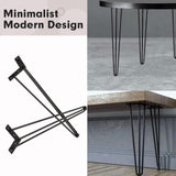 SPACEEUP 30" Hairpin Table Legs, 4PCS Coffee Desk Legs with Rubber Floor Protectors, 880lbs Load Capacity, Heavy Duty Black Metal Furniture Legs 3 Rods for DIY Bench Desk Dining End Table Chairs SPACEEUP