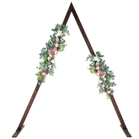 Inweder Triangle Wooden Wedding Arch - Wood Arch for Wedding Ceremony, Rustic Wedding Arch Stand, Natural Wood Backdrop Stand Wedding Arbor, Balloon Garland Stand for Garden Wedding Party, Event Inweder